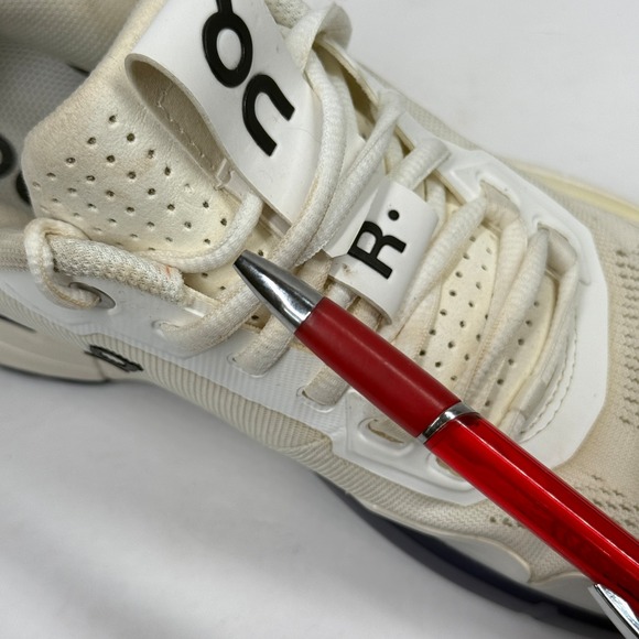 On The Roger Pro Tennis Shoes White Navy Mesh Womens Athletic Size 8.5 - Picture 8 of 9